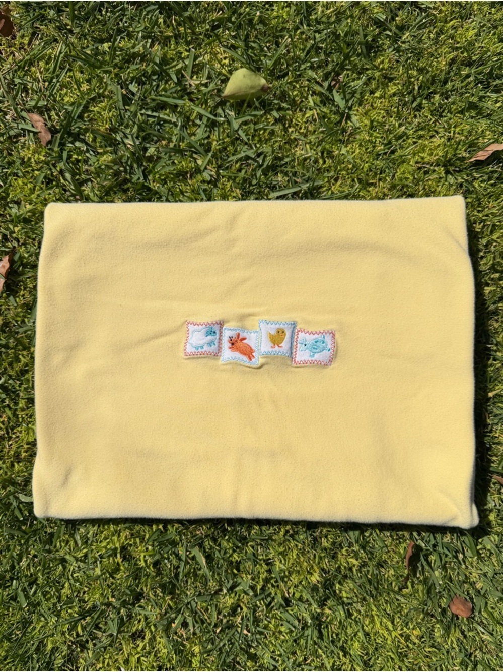 Y2K Gymboree Petting Zoo Farm Animal Baby Blanket Yellow Sheep Bunny Chick Cow